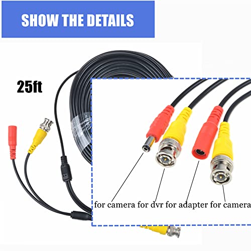SLLEA 25ft Black BNC Video Power Wire Substacem