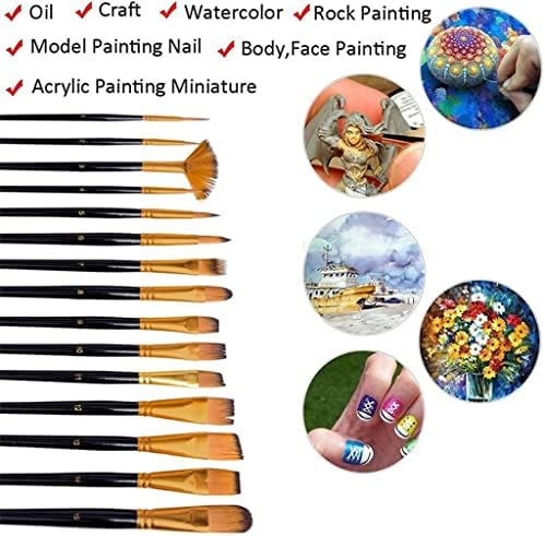 LMMDDP 19 PCs Bincos de tinta para pintura de acrílico pincéis de tinta de artista detalhe pincel pincel para pintura em