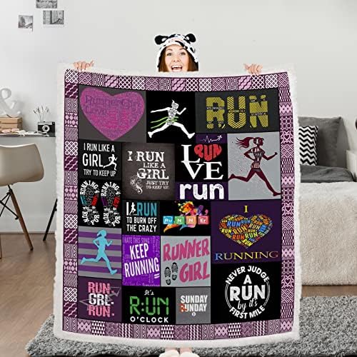 Bedmust Runner Girl Throw Blanket Tente manter o amor correndo cobertor Cross Cross Cross Cross Country Sports Throw Planta para