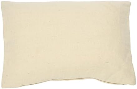 Algodão cooperativo criativo e travesseiro de linhas bordadas lombares, 24 L x 16 W x 2 H, creme