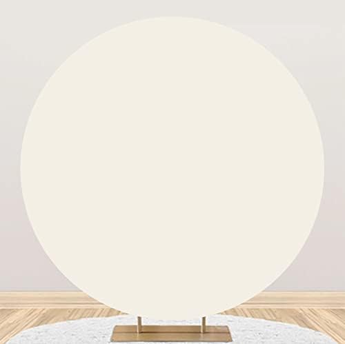 Capa redonda de cenário, Dashan 7.2x7.2ft poliéster bege fotografia redonda de cenário redondo, capa de pano de fundo