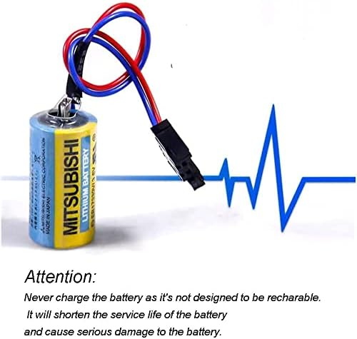 Yyshine MR-BAT A6BAT ER17330V 3.6V 1700mAh Bateria de lítio para sistema CNC FANUC com plugue preto