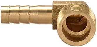 Uxcell Brass Barb Mangueira Meting, cotovelo de 90 graus de 8 mm farpado a 3/8 pt conector de adaptador de tubo masculino 3pcs