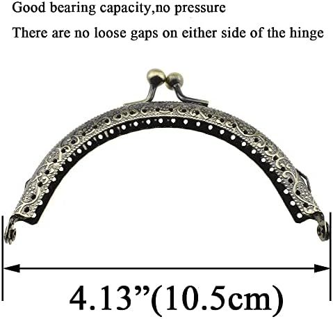 Hahiyo 10,5cm Comprimento da moldura meia redonda Beição Clasp Ação de aderência suave Fechar a aparência neutra de metal