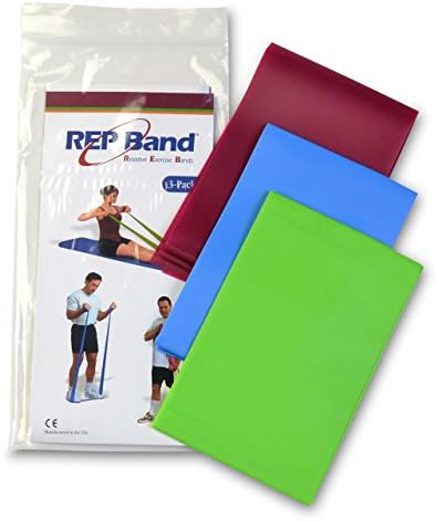 Kits de banda de exercícios - REP Band 3 -Pack - não -Latex - Resistência pesada: 1 verde, 1 azul, 1 ameixa