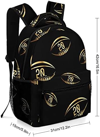 Mochila de futebol americano Backpack Pack de bookbag BOOKBAT com cinta de peito Funny Print