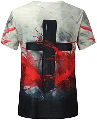 Camisetas de novidade masculina Jesus cruzar a fé de manga curta casual camisetas cristãs cross impressas esportes tênis de