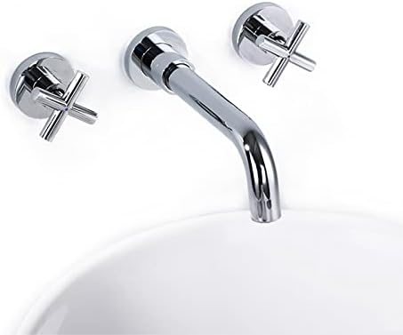 Manças duplas Torneira do banheiro Misturador de água montado na parede Mistura de água escovada Gold & Rose & Chrome & Matt
