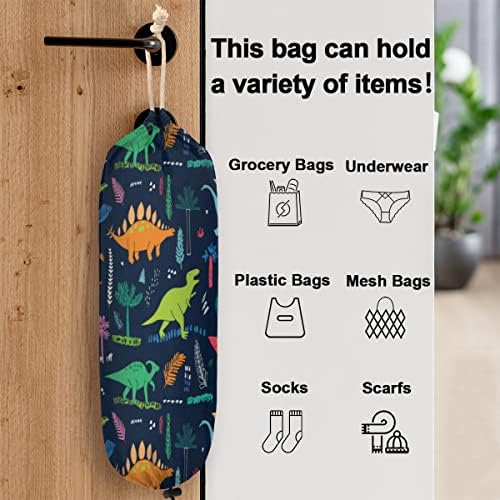 Plástico Saco de saco de plástico dinossauros de desenhos animados sérios Mount Mount Grocery Bag Organizer Distribuidor