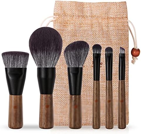 Liuzh mini 6pcs maçaneta de madeira conjunto de maquiagem conjunto de pincelado de blush